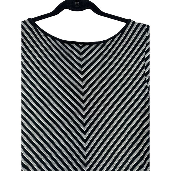 J Jill Wearever Collection Womens Tunic Striped Long Sleeve Top L Black & Gray - Picture 10 of 12